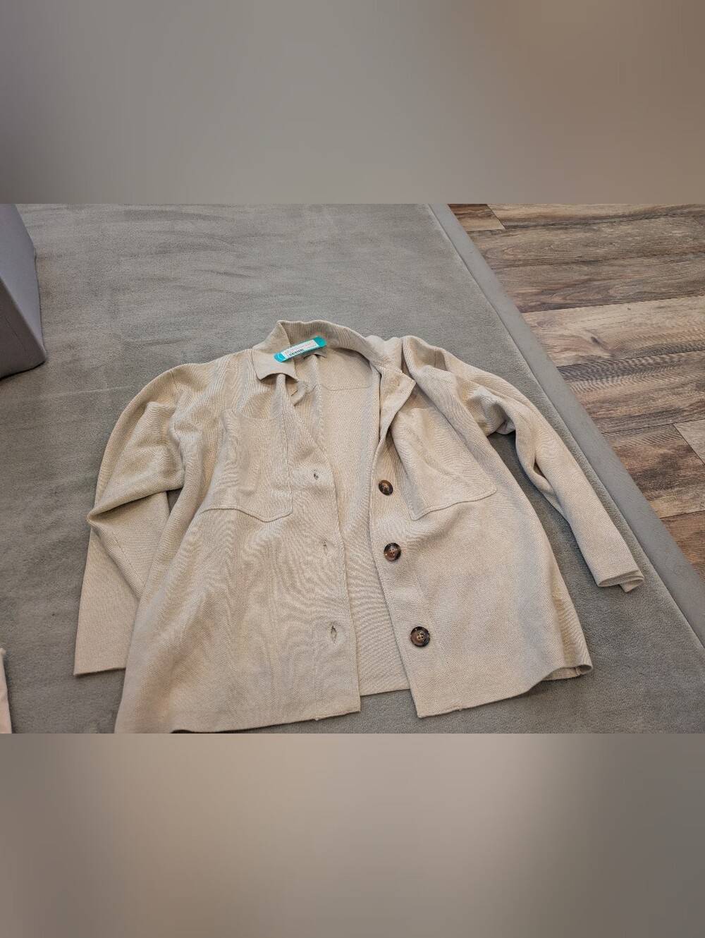 Modern Citizen Light Beige Button-Front Jacket